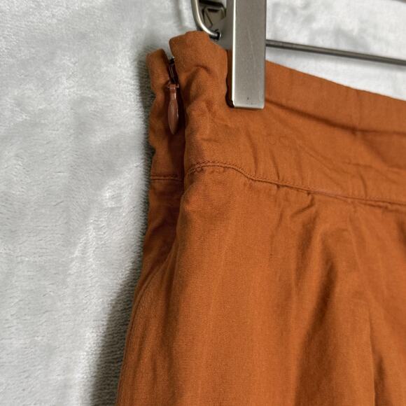 We Wore What Shorts Womens Large Brown High Waist Pleated Cotton Pockets Zipper - Picture 4 of 12